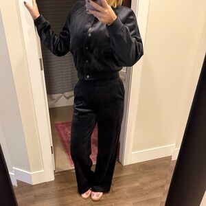 lululemon athletica Black Wide-Leg and bomber sz xs velvet stretch.